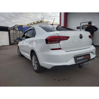 Фаркоп Motodor на Volkswagen Polo 2010- Арт. S101A (оцинкованный шар)