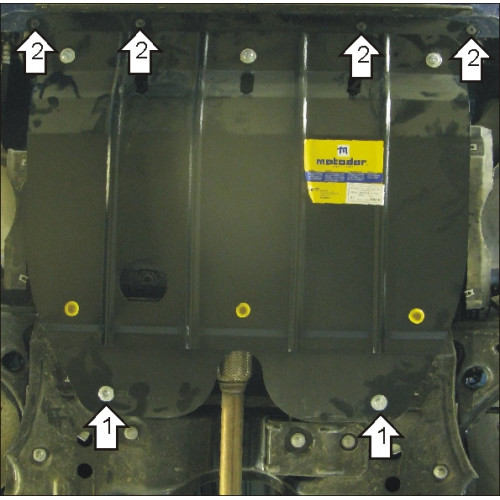 Защита Картера двигателя, КПП MOTODOR для Fiat Grande Punto 2005-2010, Сталь 2 мм - Арт. 610
