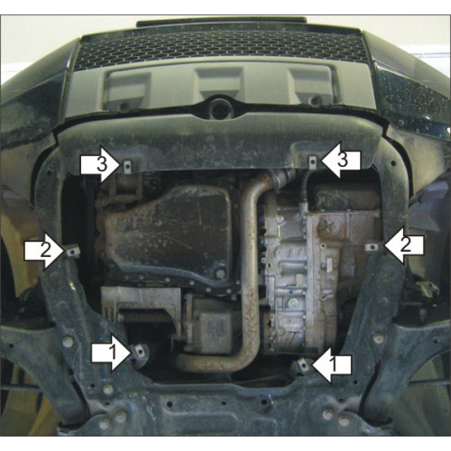 Защита Картера двигателя, КПП MOTODOR для Land Rover Freelander 2012-2014 (II рестайлинг), Алюминий 5 мм - Арт. 33203