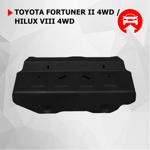 Защита Картера двигателя, Радиатора АвтоБроня для Toyota Fortuner 2020- II AN160 рестайлинг, Сталь 45778 мм - Арт. 1.09501.1