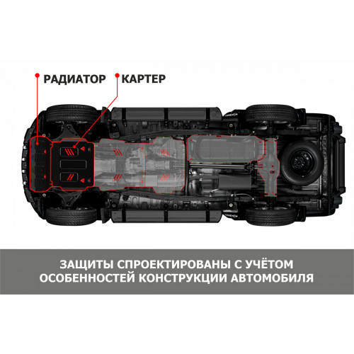Защита Картера двигателя АвтоБроня для Toyota Land Cruiser 2021- XII J300, Сталь 45778 мм - Арт. 111.09559.1