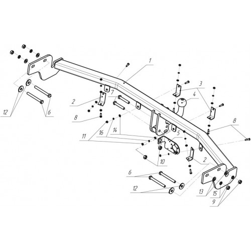 Фаркоп Avtos на HYUNDAI Santa Fe NEW 2006-2012 Арт.HY 24